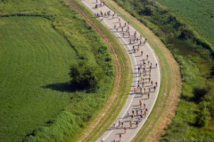 RAGBRAI riders in Warren County as seen from Chopper 13.(Roger Riley/Chopper 13)